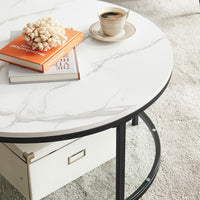 Salontafel met Glazen Blad en 2 Planken in Marmerlook – productweergave 23 | De Groot Living