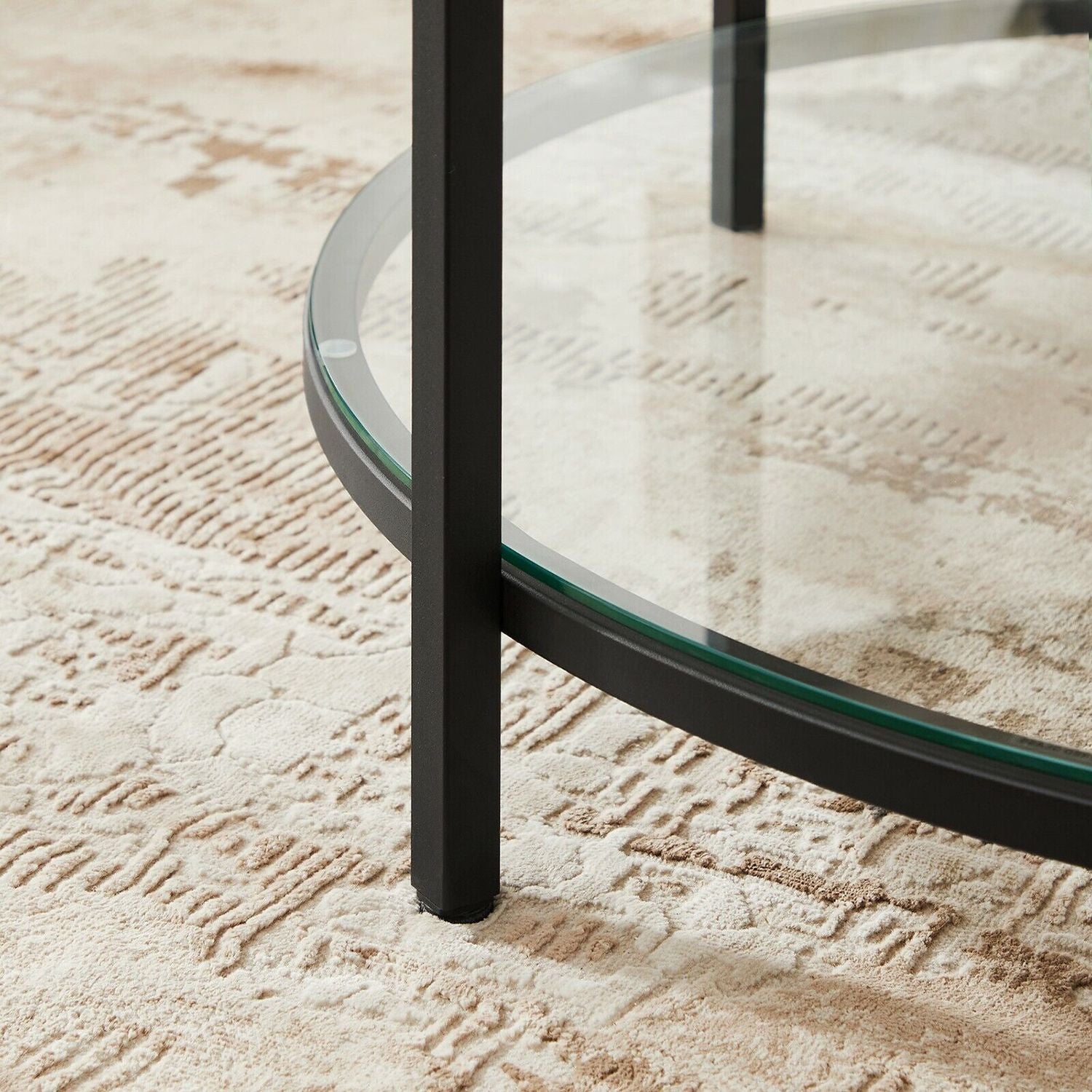 Salontafel met Glazen Blad en 2 Planken in Marmerlook – productweergave 25 | De Groot Living