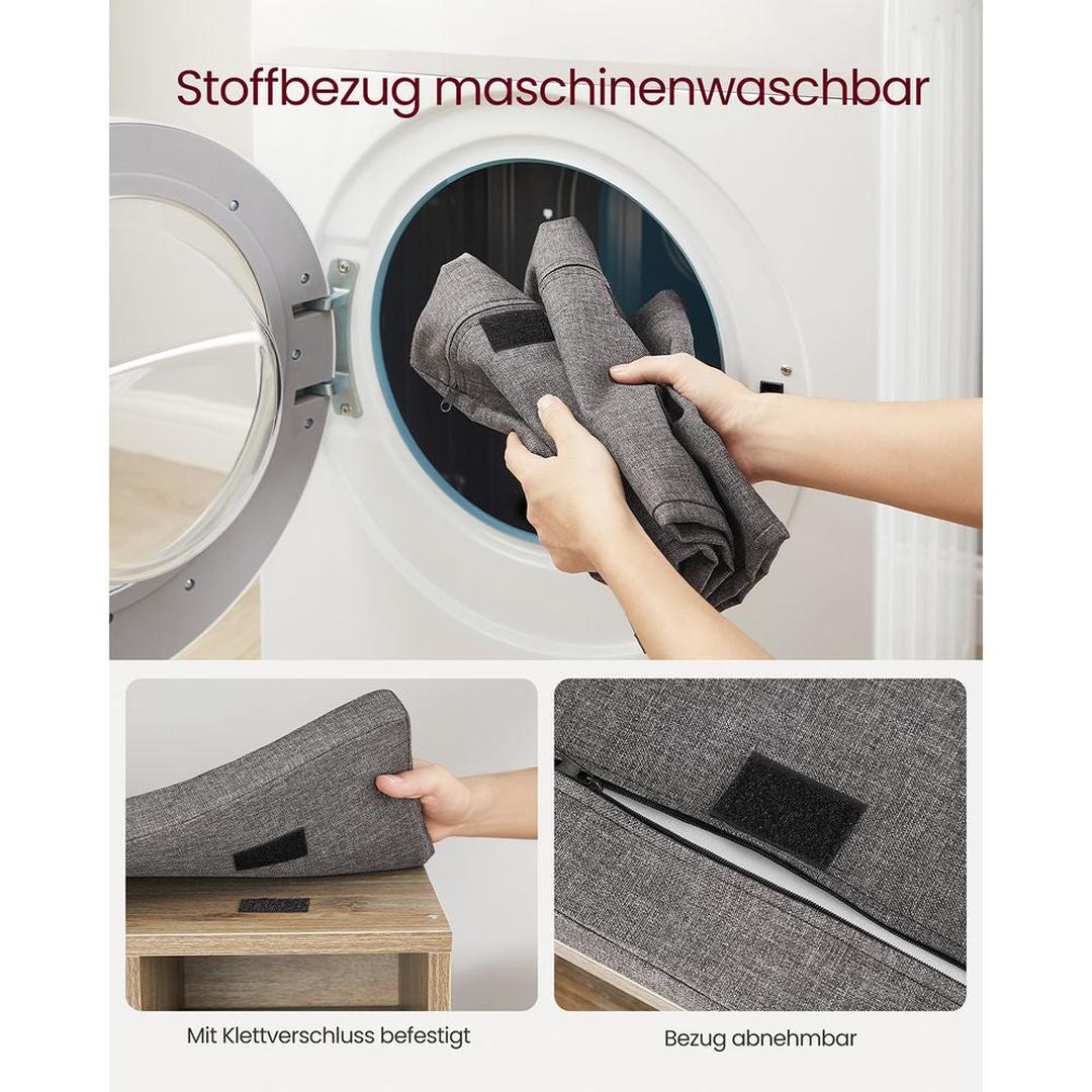 Schoenenbank Met 15 Opbergvakken en Gestoffeerde Zitting Voor Hal – productweergave 22 | De Groot Living
