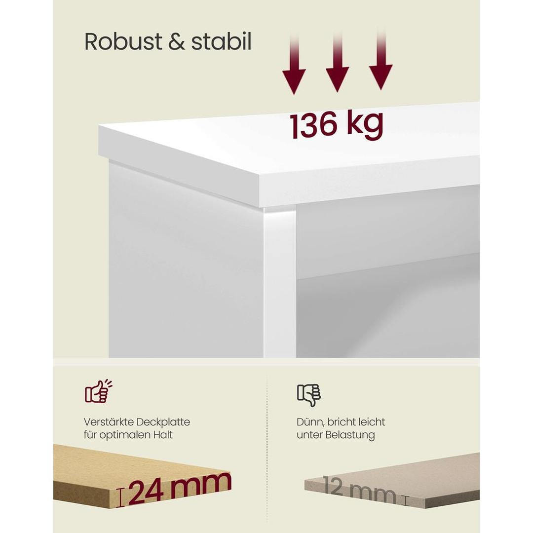 Schoenenbank met 6 Open Vakken en Verstelbare Planken in Rustieke Stijl – productweergave 11 | De Groot Living