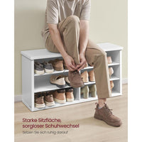 Schoenenbank met 6 Open Vakken en Verstelbare Planken in Rustieke Stijl – productweergave 13 | De Groot Living