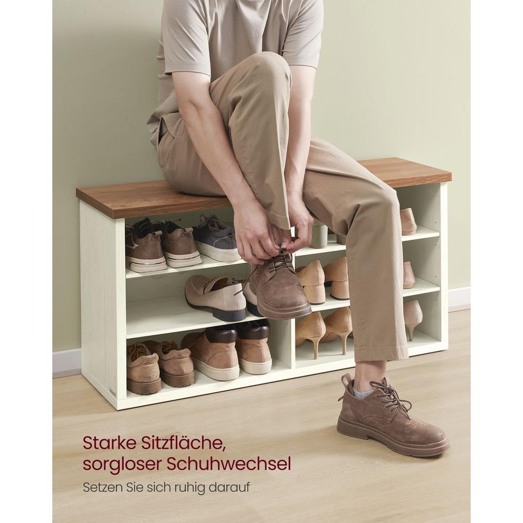 Schoenenbank met 6 Open Vakken en Verstelbare Planken in Rustieke Stijl – productweergave 16 | De Groot Living