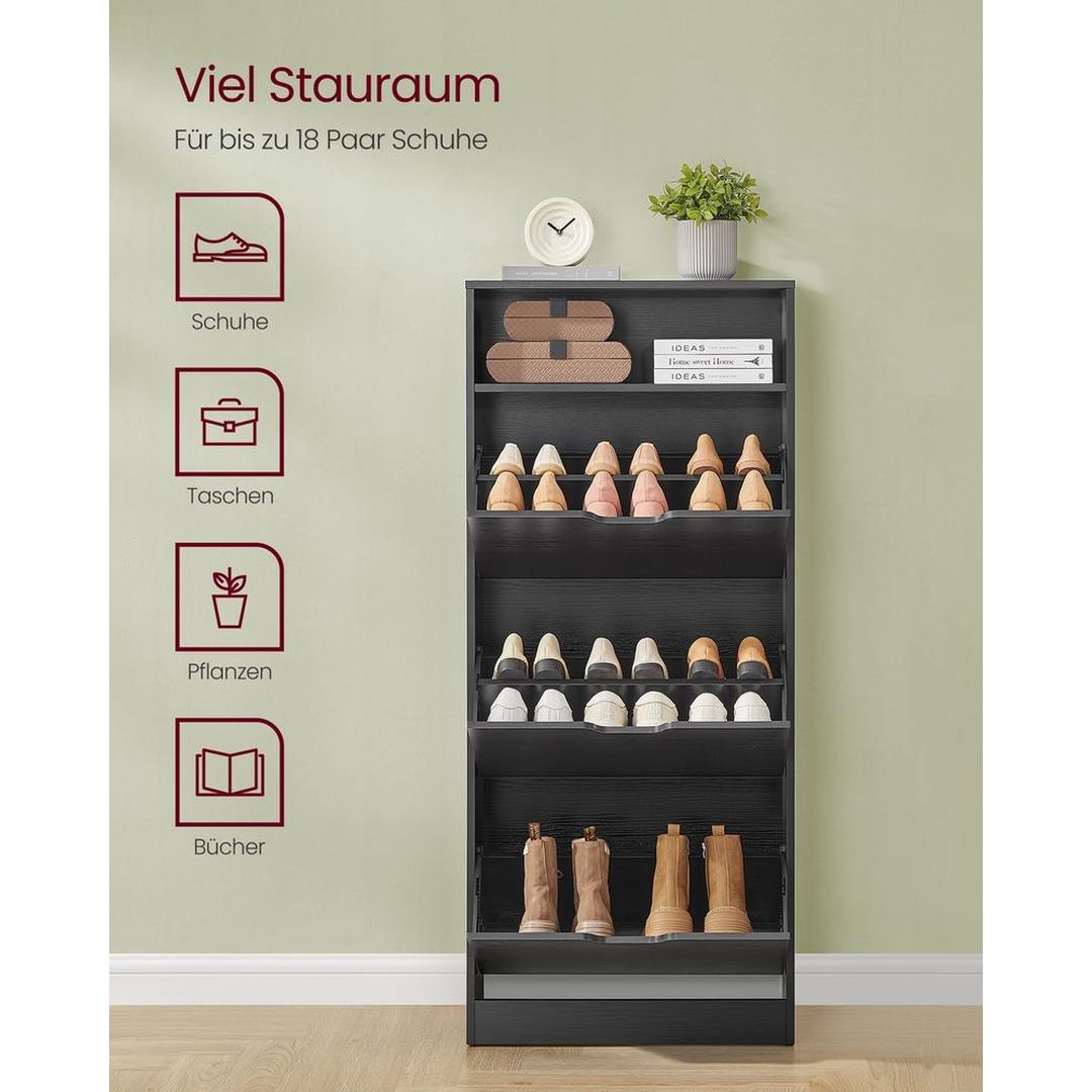 Schoenenkast met Open Vak en Verstelbare Schoenvakken Voor 14–18 Paar – productweergave 11 | De Groot Living