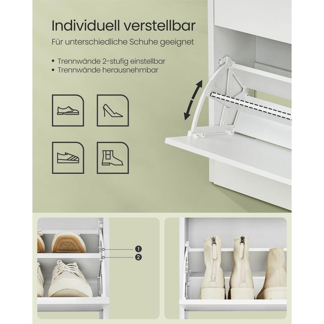 Schoenenkast met Open Vak en Verstelbare Schoenvakken Voor 14–18 Paar – productweergave 18 | De Groot Living