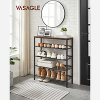Schoenenrek met 5 Lagen Voor 20-25 Paar in Industriële Stijl – close-up detail | De Groot Living