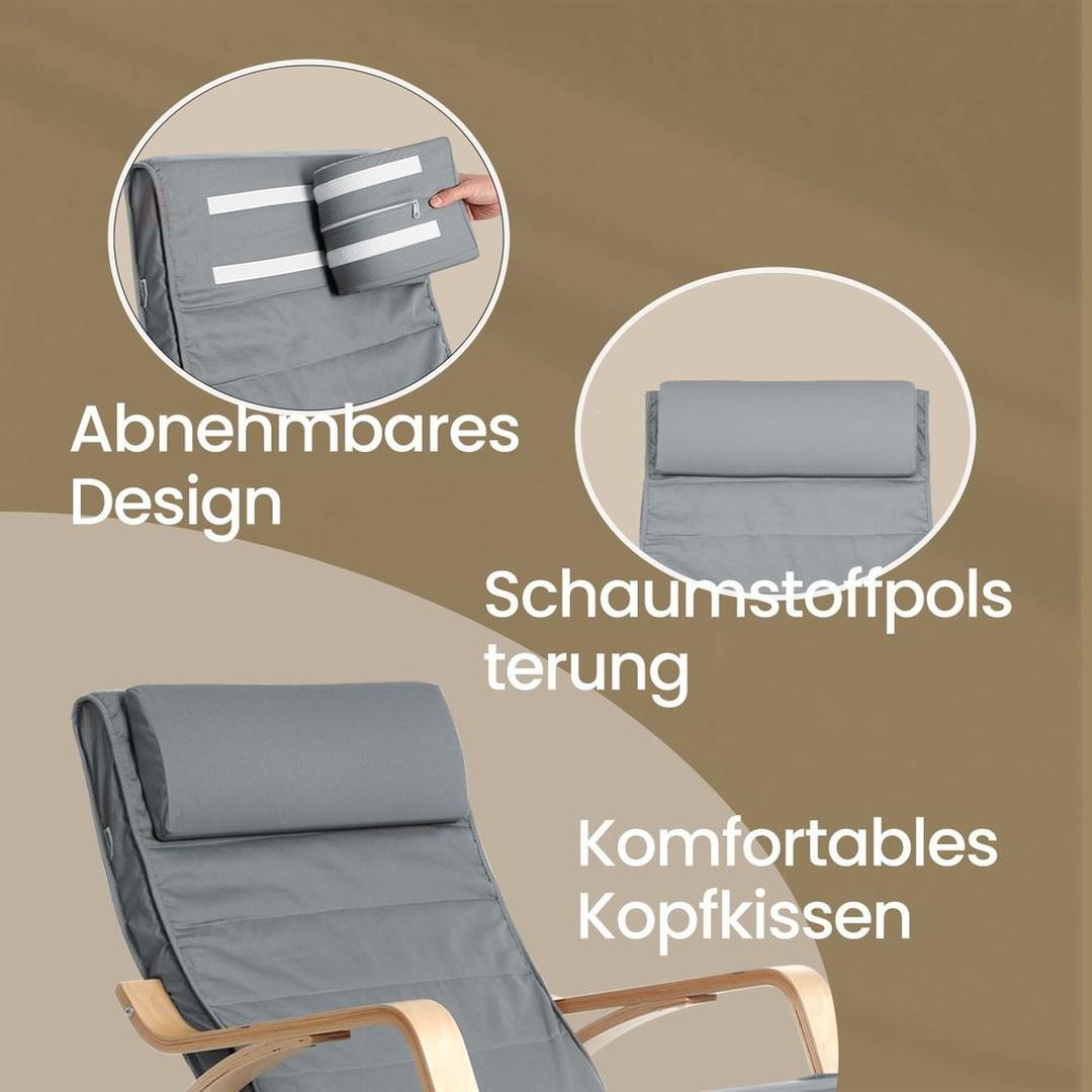 Schommelstoel met Verstelbare Voetensteun en Armleuningen Voor Woonkamer – productweergave 10 | De Groot Living