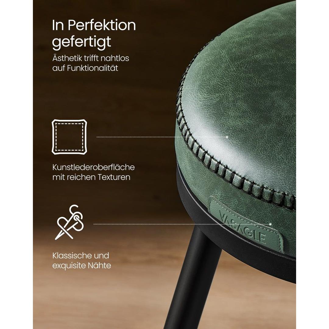 Set Van 2 Barkrukken met 360° Draaifunctie en Kunstleren Zitting – productweergave 10 | De Groot Living