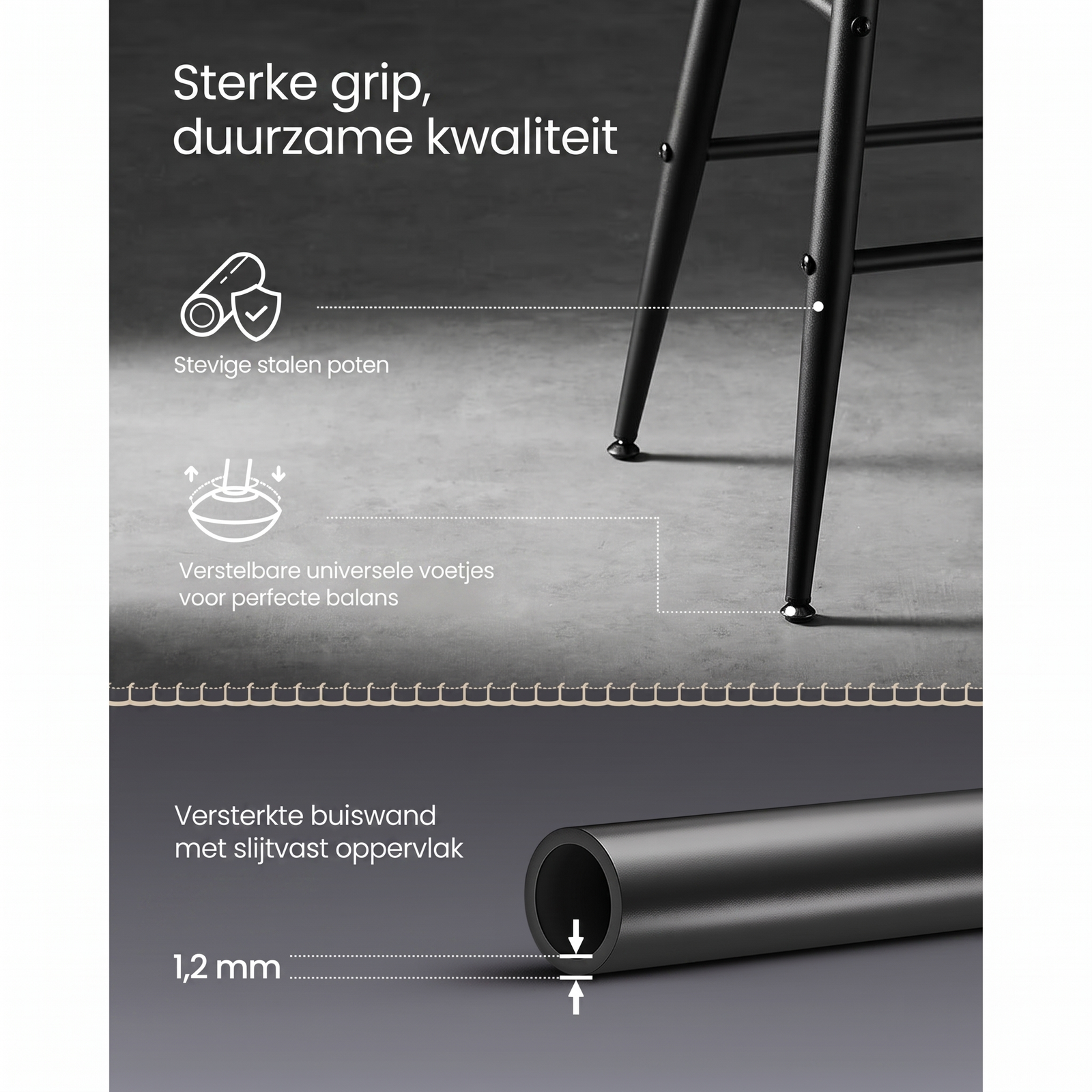 Set van 2 Barkrukken met Voetsteun – productweergave 11 | De Groot Living