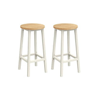 Set Van 2 Barkrukken met Voetsteun en Metalen Frame Voor Keuken of Bar – productweergave 3 | De Groot Living