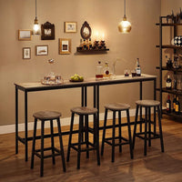 Set Van 2 Barkrukken met Voetsteun en Metalen Frame Voor Keuken of Bar – productweergave 5 | De Groot Living
