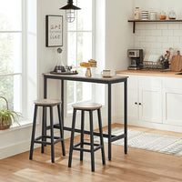 Set Van 2 Barkrukken met Voetsteun en Metalen Frame Voor Keuken of Bar – productweergave 6 | De Groot Living