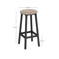Set Van 2 Barkrukken met Voetsteun en Metalen Frame Voor Keuken of Bar – productweergave 10 | De Groot Living