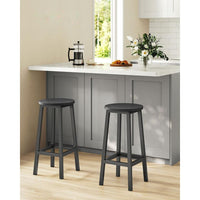 Set Van 2 Barkrukken met Voetsteun en Metalen Frame Voor Keuken of Bar – productweergave 11 | De Groot Living