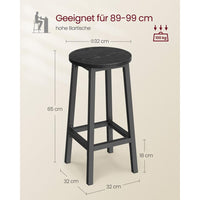 Set Van 2 Barkrukken met Voetsteun en Metalen Frame Voor Keuken of Bar – productweergave 14 | De Groot Living