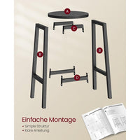 Set Van 2 Barkrukken met Voetsteun en Metalen Frame Voor Keuken of Bar – productweergave 15 | De Groot Living