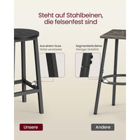 Set Van 2 Barkrukken met Voetsteun en Metalen Frame Voor Keuken of Bar – productweergave 16 | De Groot Living
