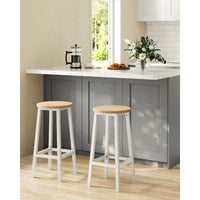 Set Van 2 Barkrukken met Voetsteun en Metalen Frame Voor Keuken of Bar – productweergave 17 | De Groot Living
