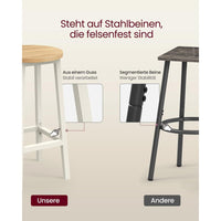 Set Van 2 Barkrukken met Voetsteun en Metalen Frame Voor Keuken of Bar – productweergave 22 | De Groot Living