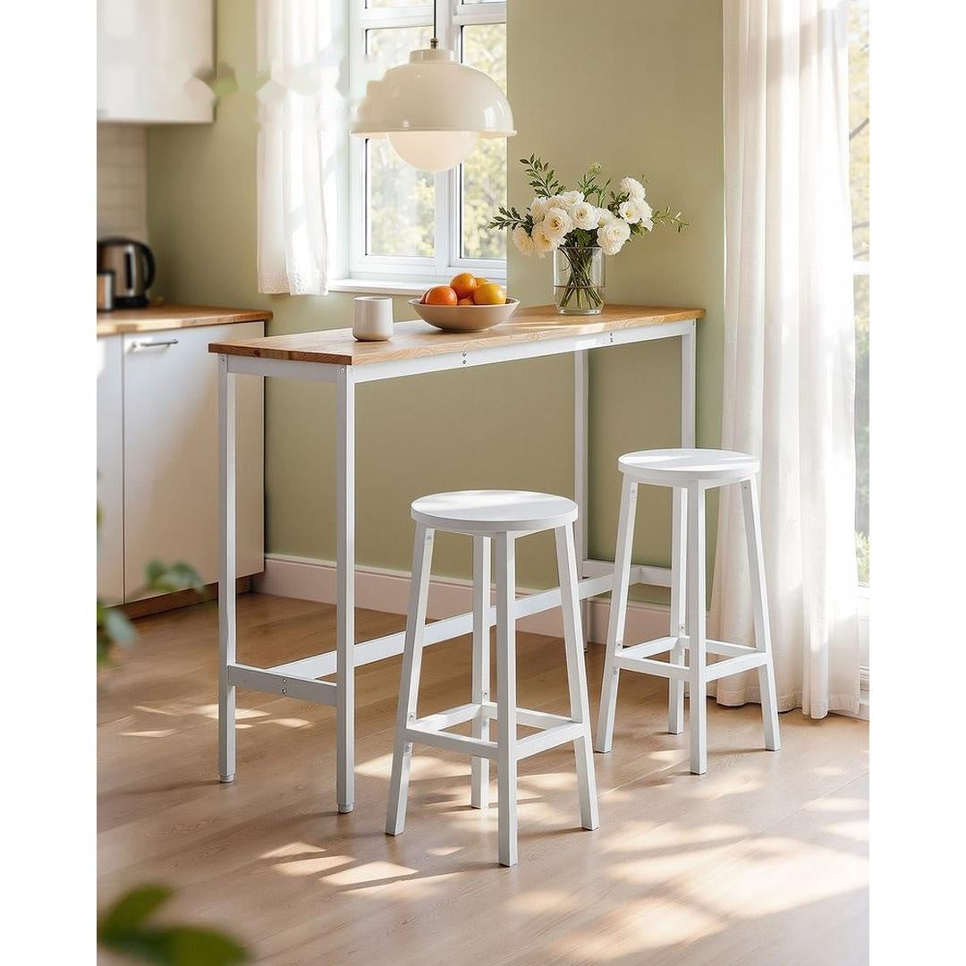 Set Van 2 Barkrukken met Voetsteun en Metalen Frame Voor Keuken of Bar – productweergave 23 | De Groot Living