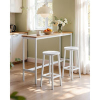 Set Van 2 Barkrukken met Voetsteun en Metalen Frame Voor Keuken of Bar – productweergave 23 | De Groot Living