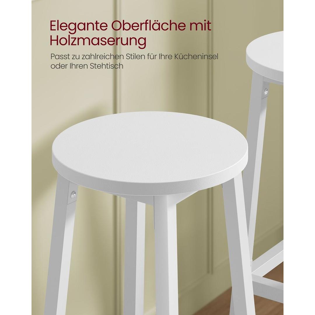 Set Van 2 Barkrukken met Voetsteun en Metalen Frame Voor Keuken of Bar – productweergave 24 | De Groot Living