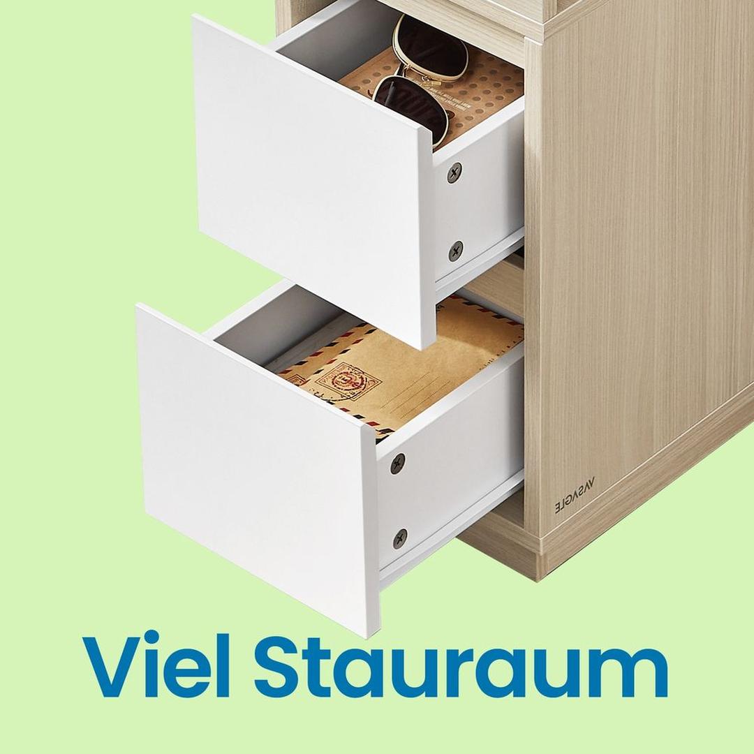 Smal Nachtkastje met 2 Lades en Open Vak Voor Slaapkamer – productweergave 9 | De Groot Living