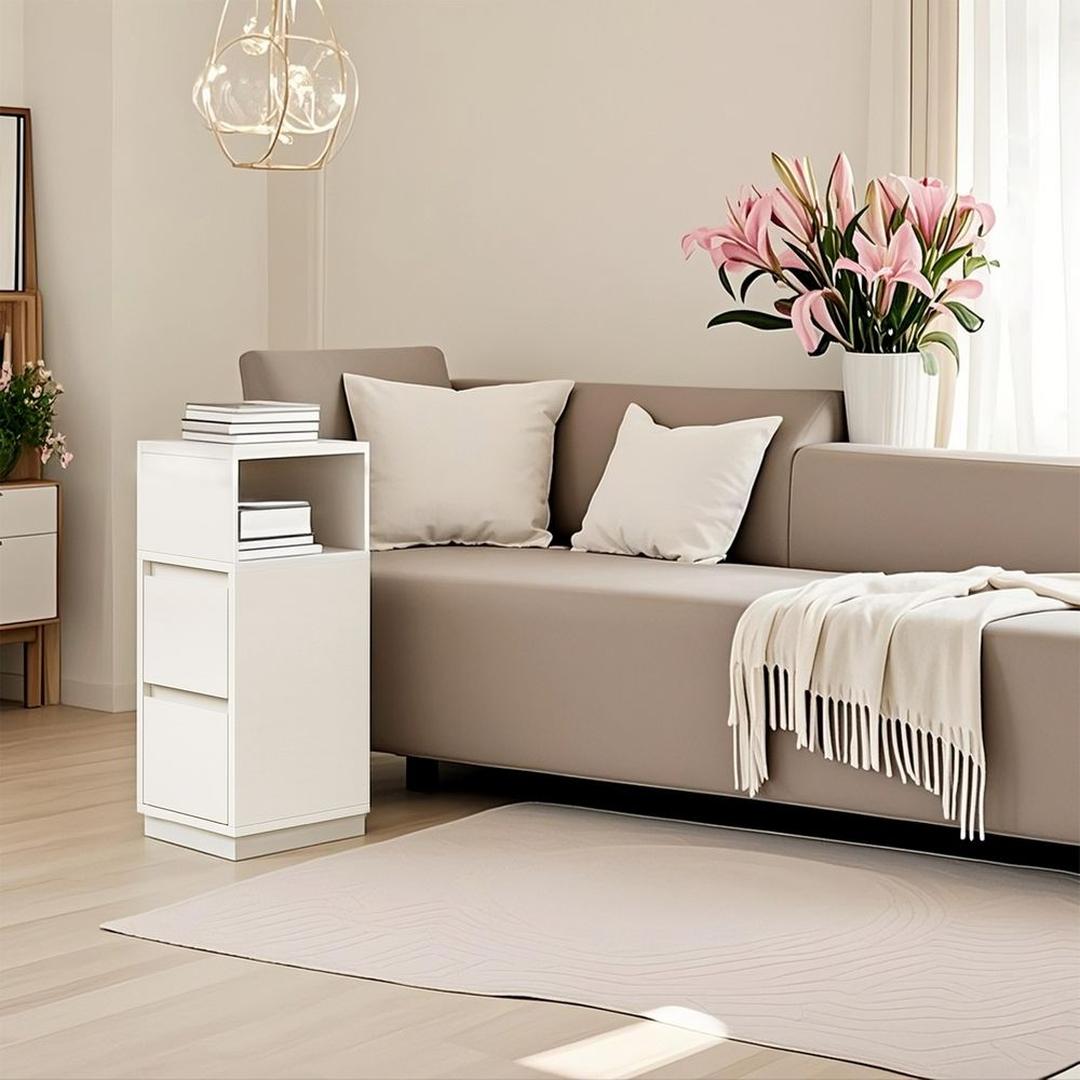 Smal Nachtkastje met 2 Lades en Open Vak Voor Slaapkamer – productweergave 12 | De Groot Living