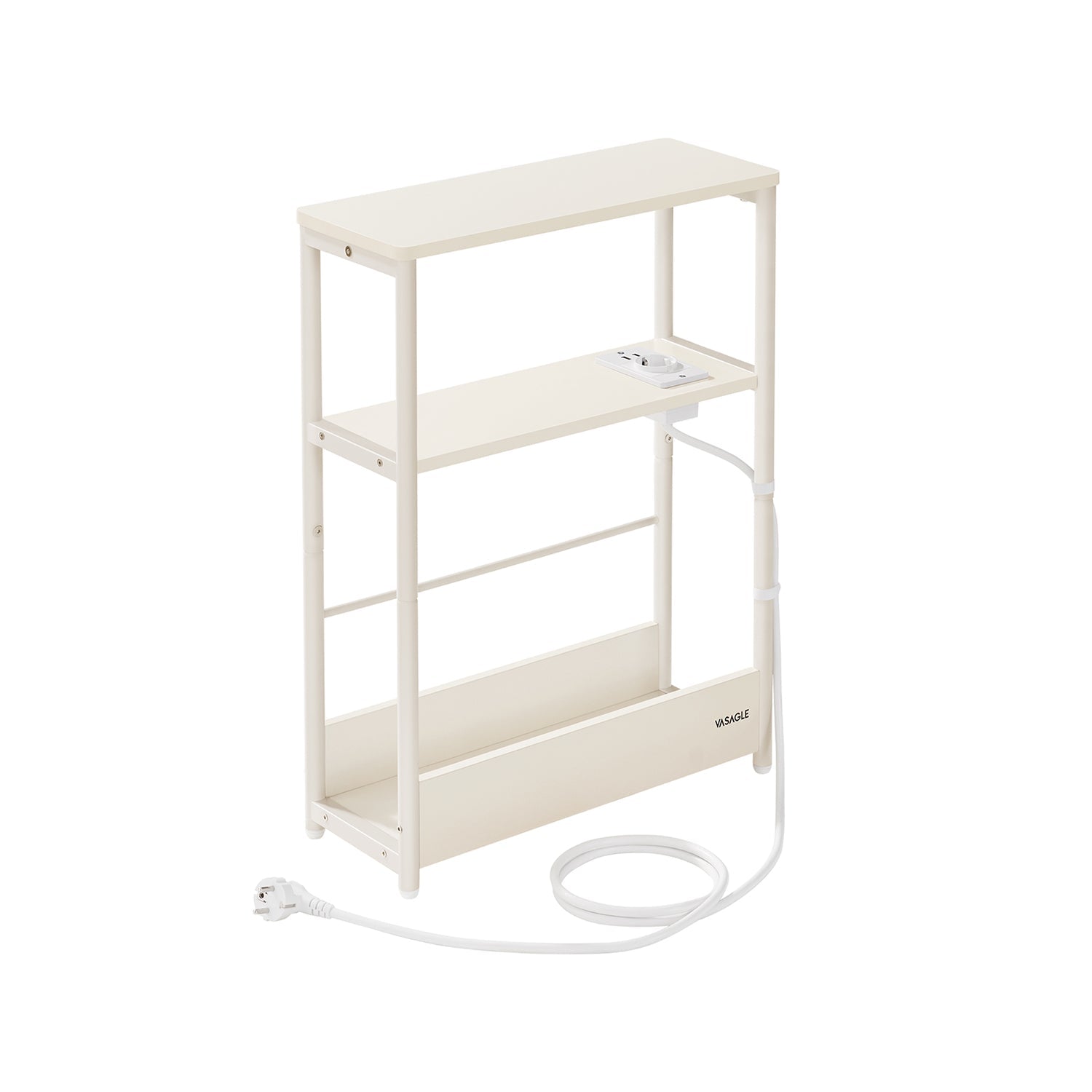 Smalle Bijzettafel met 3 Planken en Oplaadfunctie – productweergave 4 | De Groot Living