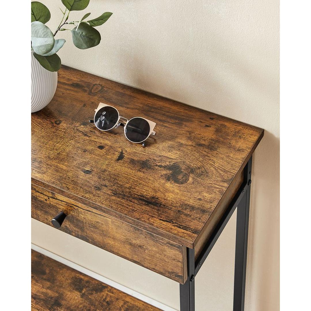 Smalle Sidetable met 2 Lades en Onderplank in Industriële Stijl – productweergave 6 | De Groot Living