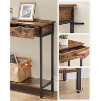 Smalle Sidetable met 2 Lades en Onderplank in Industriële Stijl – productweergave 8 | De Groot Living