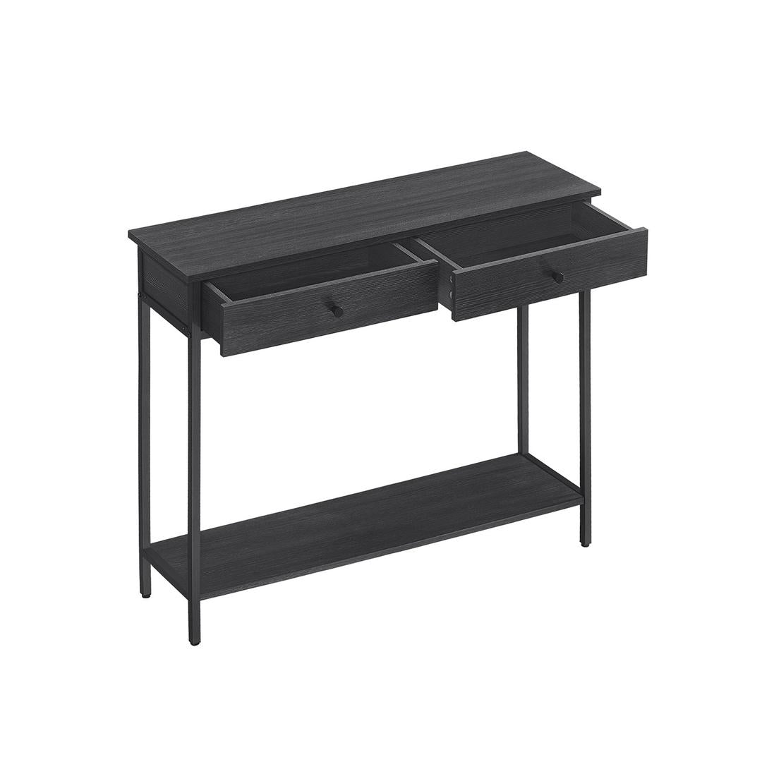 Smalle Sidetable met 2 Lades en Onderplank in Industriële Stijl – productweergave 9 | De Groot Living