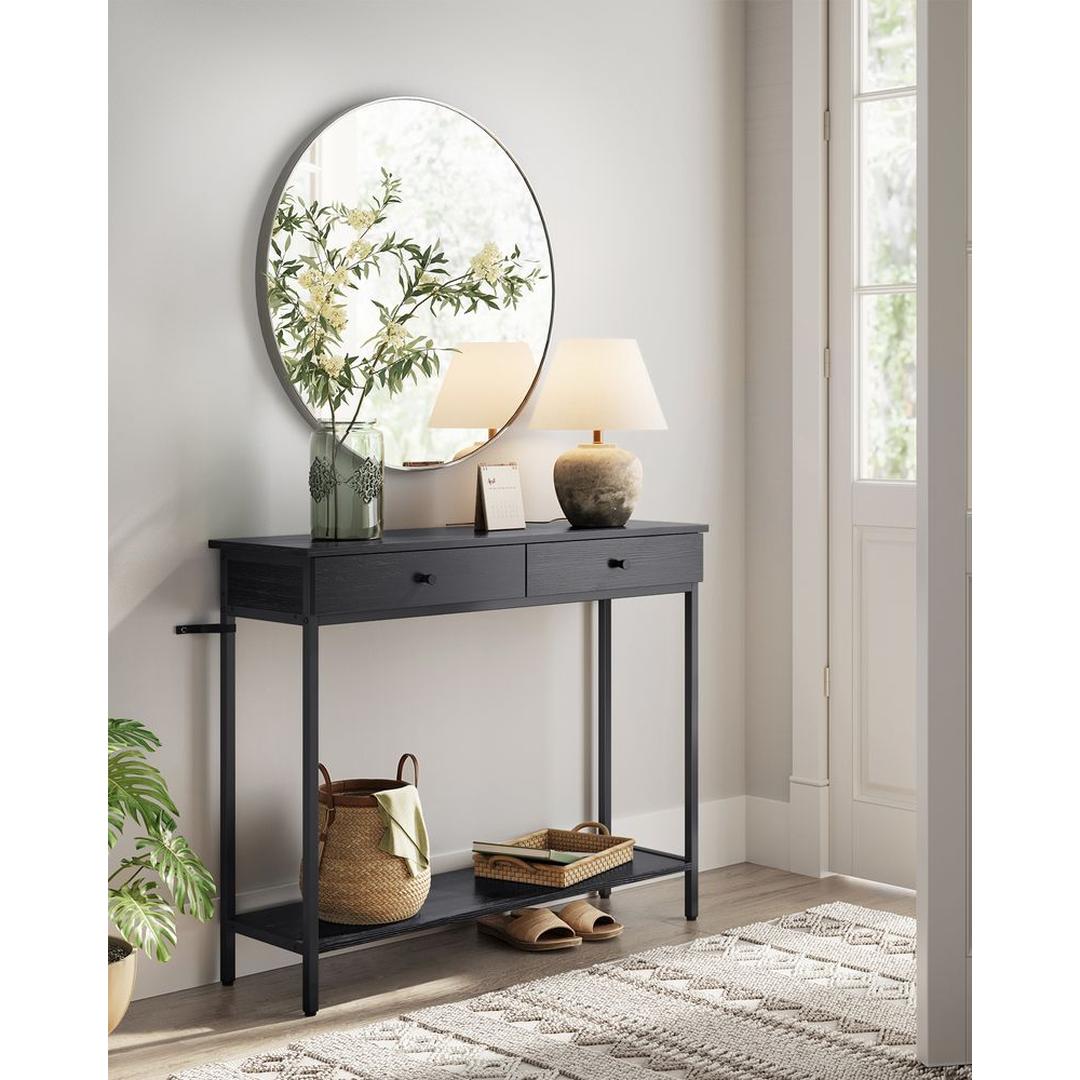 Smalle Sidetable met 2 Lades en Onderplank in Industriële Stijl – productweergave 10 | De Groot Living