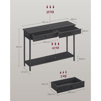 Smalle Sidetable met 2 Lades en Onderplank in Industriële Stijl – productweergave 14 | De Groot Living