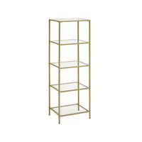 Smalle Stellingkast van Gehard Glas met Stalen Frame – productweergave 1 | De Groot Living