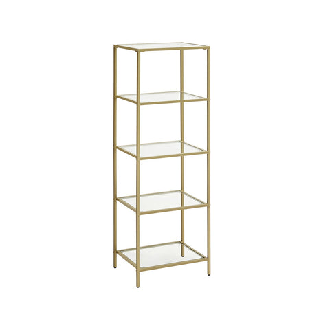 Smalle Stellingkast van Gehard Glas met Stalen Frame – productweergave 1 | De Groot Living