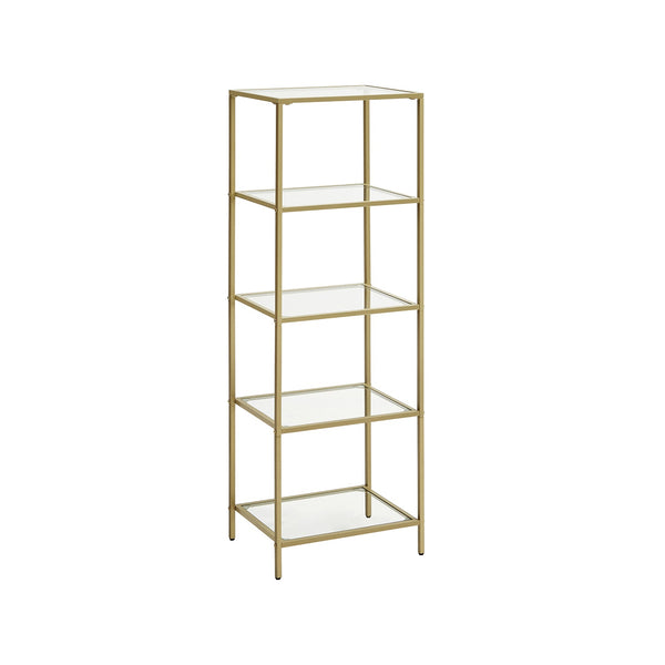 Smalle Stellingkast van Gehard Glas met Stalen Frame – productweergave 1 | De Groot Living