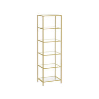Smalle Stellingkast van Gehard Glas met Stalen Frame – productweergave 2 | De Groot Living