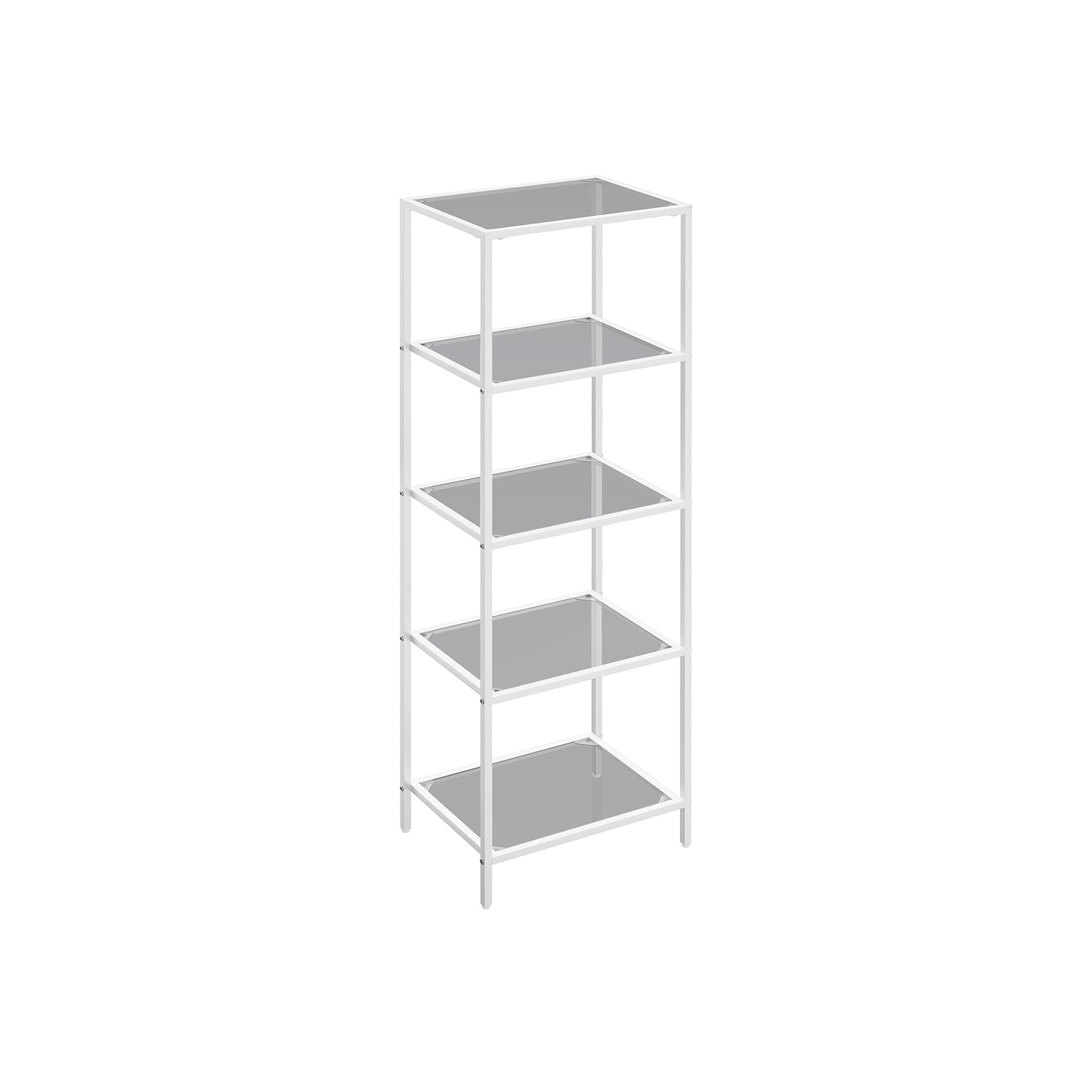 Smalle Stellingkast van Gehard Glas met Stalen Frame – productweergave 3 | De Groot Living