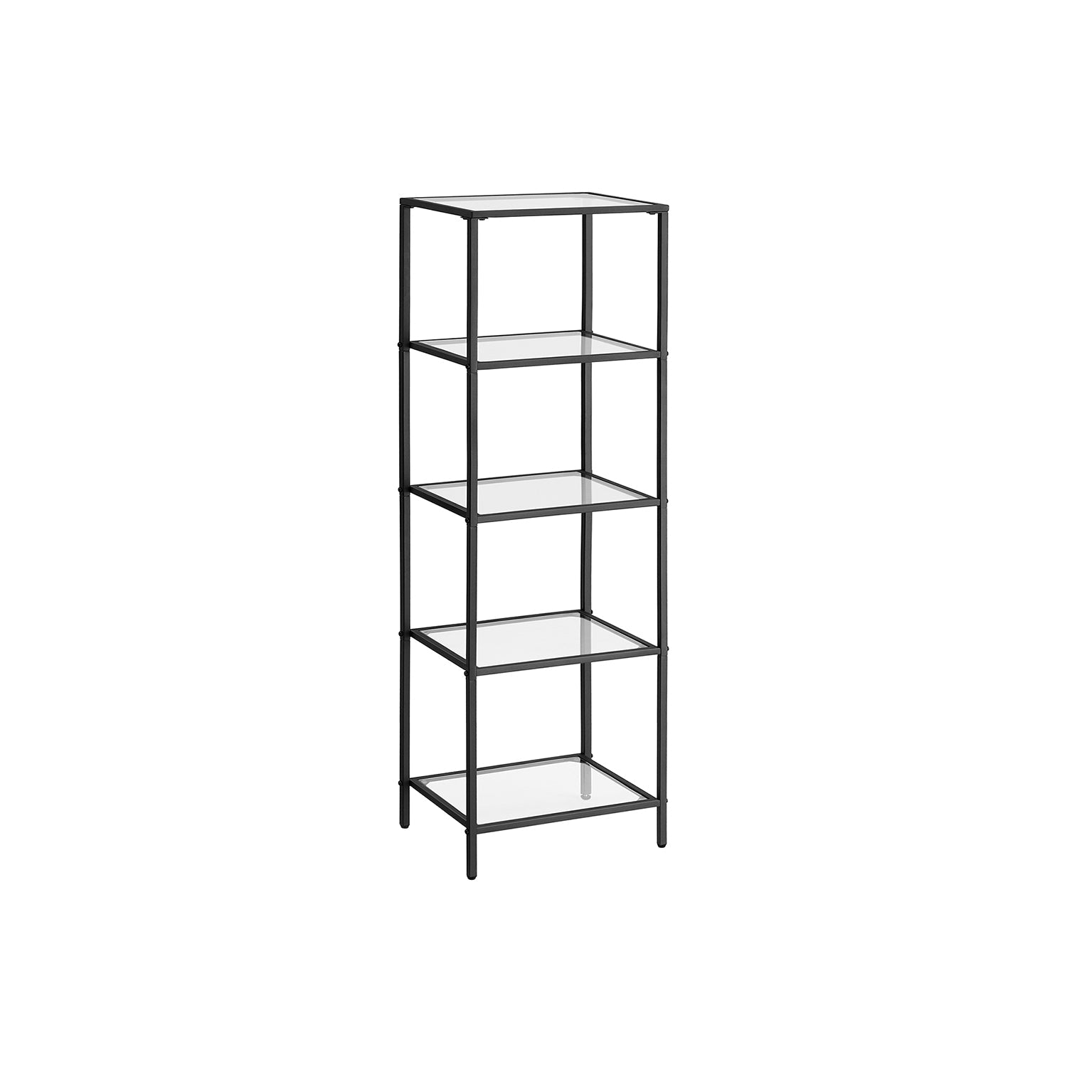 Smalle Stellingkast van Gehard Glas met Stalen Frame – productweergave 4 | De Groot Living