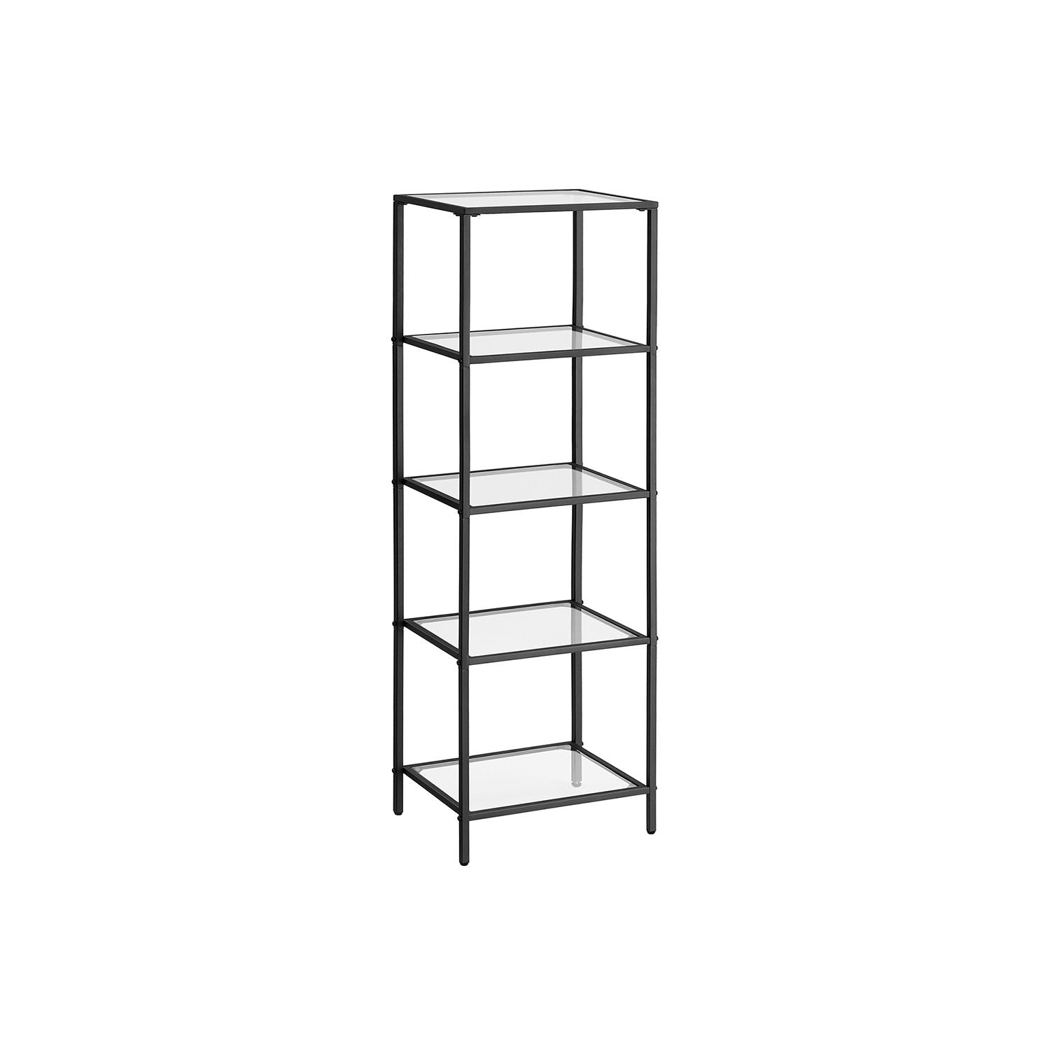 Smalle Stellingkast van Gehard Glas met Stalen Frame – productweergave 6 | De Groot Living