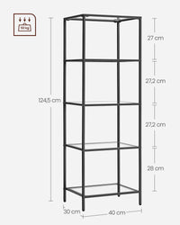 Smalle Stellingkast van Gehard Glas met Stalen Frame – productweergave 12 | De Groot Living