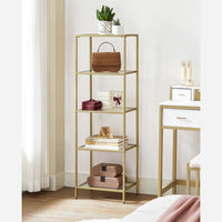 Smalle Stellingkast van Gehard Glas met Stalen Frame – productweergave 16 | De Groot Living