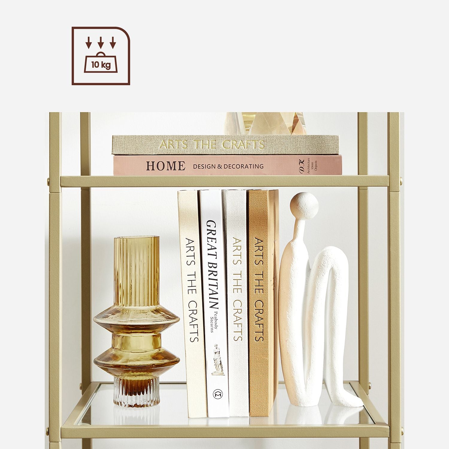 Smalle Stellingkast van Gehard Glas met Stalen Frame – productweergave 18 | De Groot Living