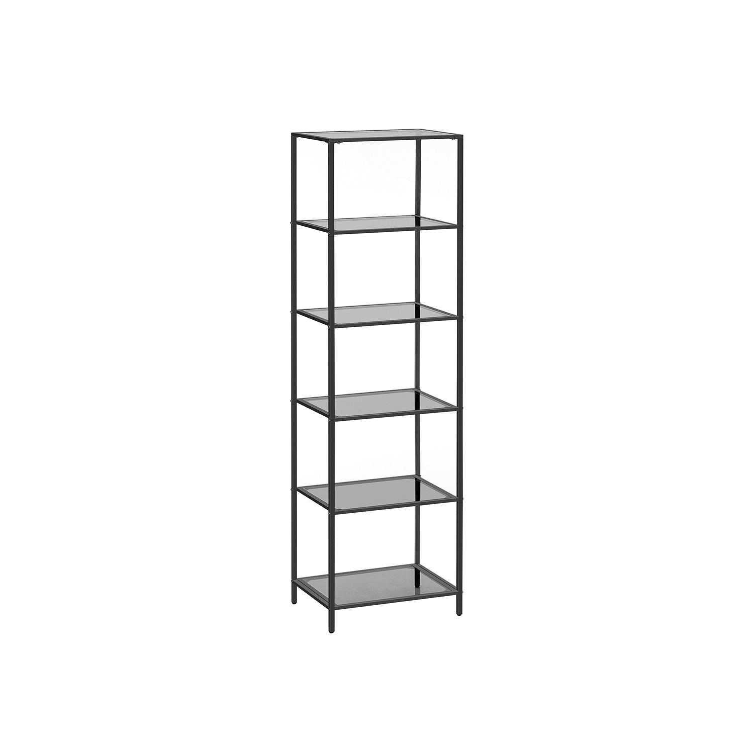 Smalle Stellingkast van Gehard Glas met Stalen Frame – productweergave 22 | De Groot Living