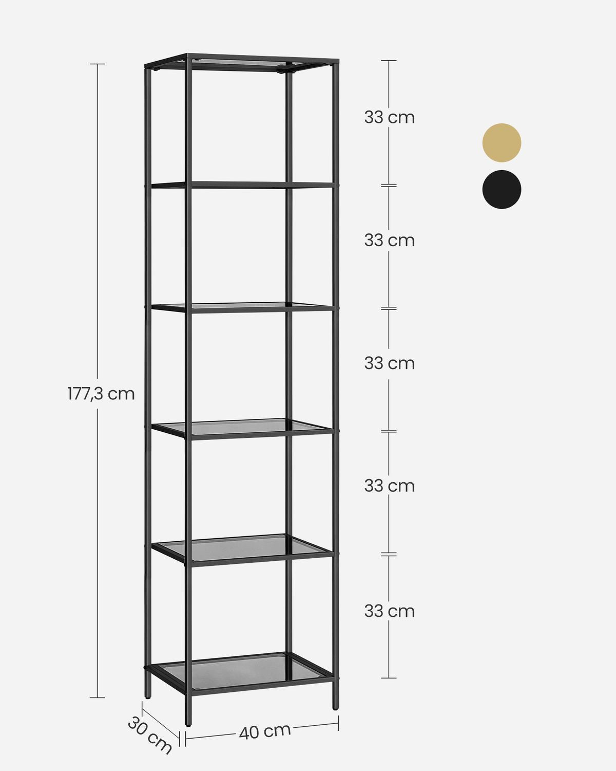 Smalle Stellingkast van Gehard Glas met Stalen Frame – productweergave 28 | De Groot Living