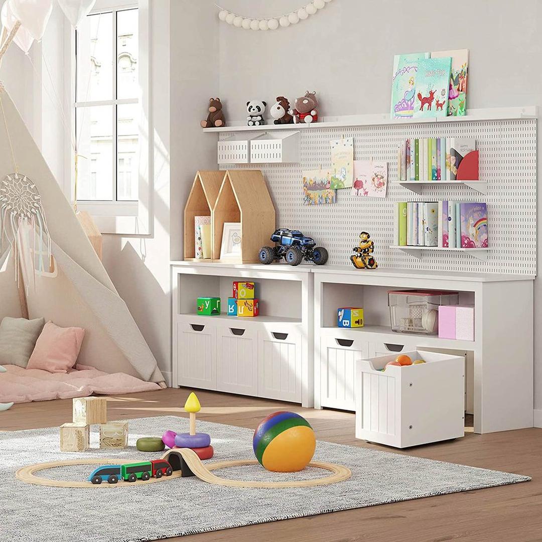 Speelgoedkast met 3 Opbergbakken en Wieltjes Voor Kinderkamer – productweergave 6 | De Groot Living
