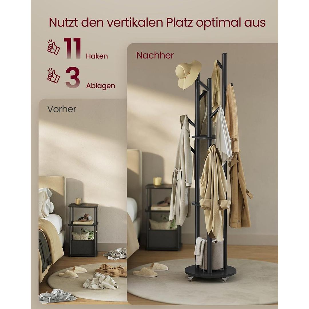 Staande Kapstok met Houten Planken – productweergave 4 | De Groot Living