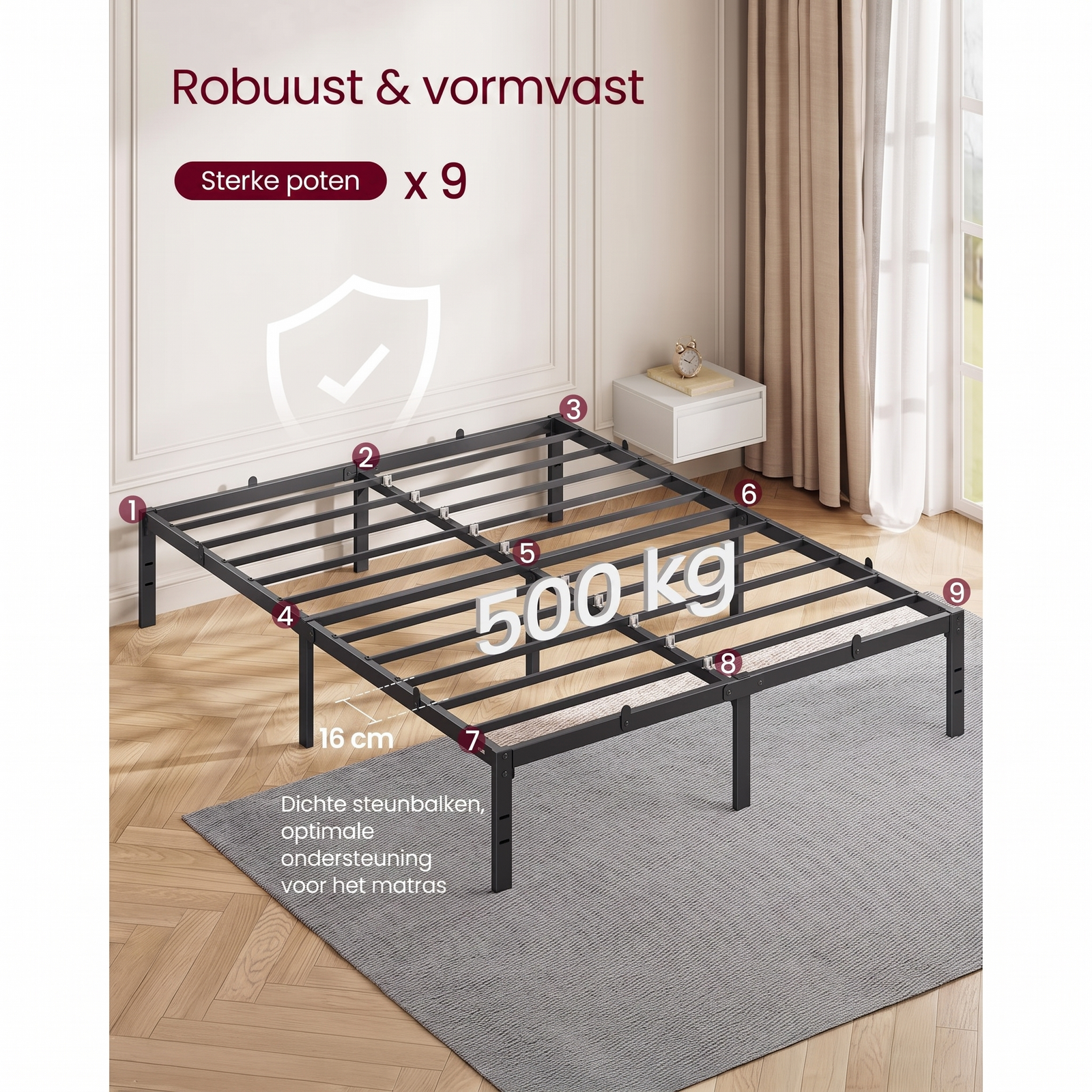 Stalen Bedframe met Verhoogd Onderbed – productweergave 7 | De Groot Living