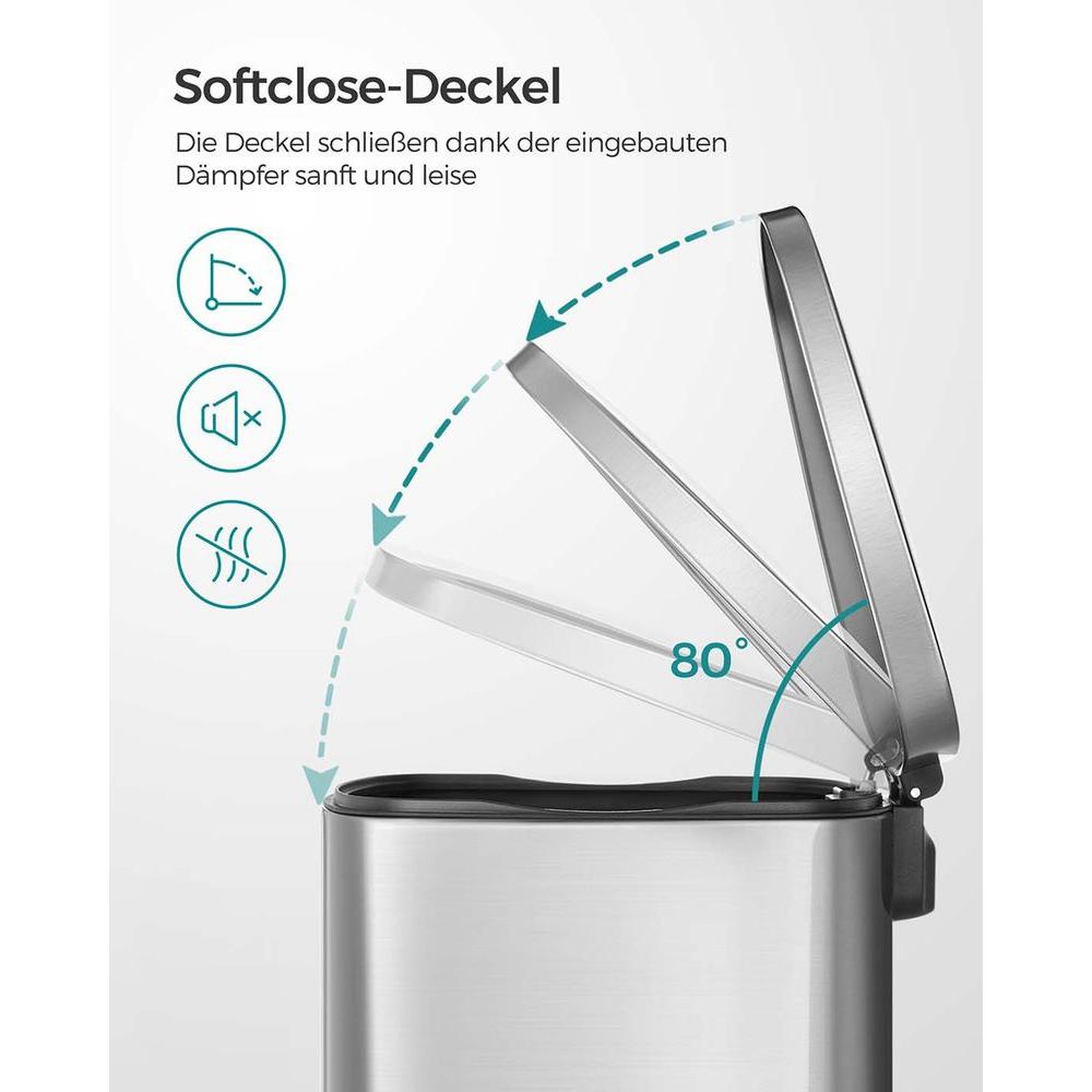 Stalen Keukenafvalbak Met Pedaal en Soft-Close Deksel 50 Liter – productweergave 9 | De Groot Living