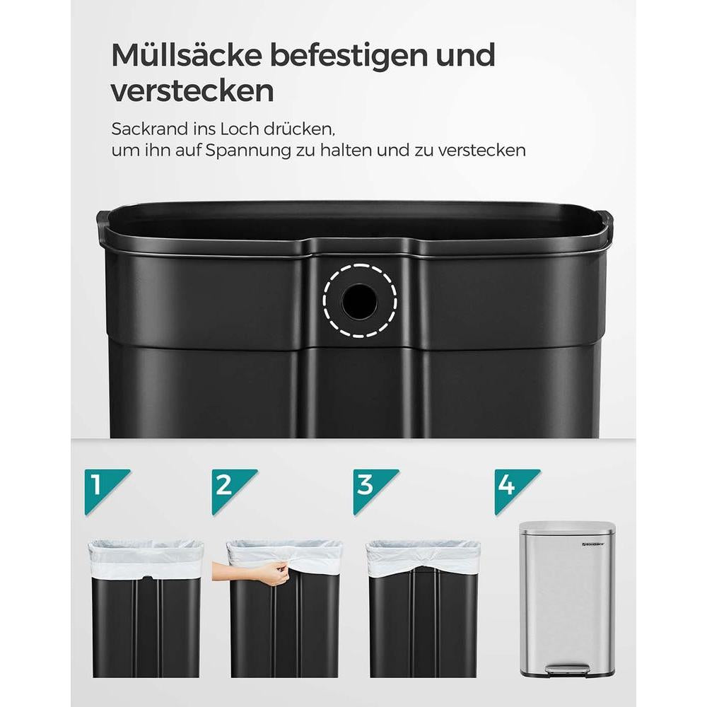 Stalen Keukenafvalbak Met Pedaal en Soft-Close Deksel 50 Liter – productweergave 11 | De Groot Living